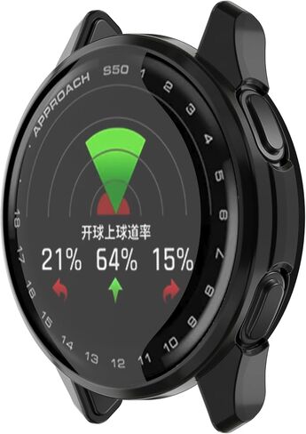Cases for Garmin Approach S50 with Screen Protector, 2 Pack Flexible TPU Shockproof Scratch Proof Cover Case for Garmin Approach S50 (Black/Sliver) in Saudi Arabia