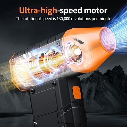 Compressed Air Duster, 130000RPM Electric Air Duster, Rechargeable Cordless Air Blower Fan with LED Light for Computer, Keyboard, House, Outdoor, Car, PC Cleaning, Replace Compressed Air Cans in Saudi Arabia