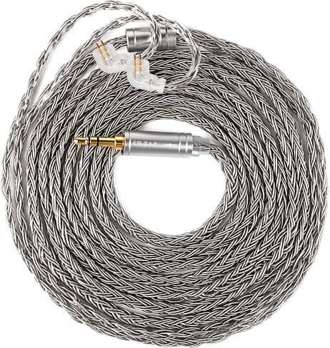 KBEAR ST24 Plus 2M 2PIN IEM Cable in Ear Monitor Cable with 3.5mm Silver-Plated Plug for KZ ZS10PRO/Castor/EDX PRO/ZSN PRO X/ZAR/AS24/ES4/ZAS/AS16,CCA CRA/C10/C12 (3.5MM, Silver, 2 PIN) in Saudi Arabia