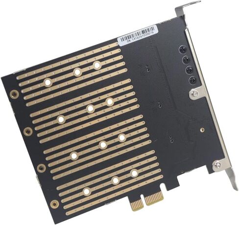 JMT M2 NGFF M KEY B-KEY SSD ADAPTER CARD M.2 إلى PCI-E 3.0 X4 بطاقة تمدد عالية السرعة 1/2/4 BAY SATA محول لبطاقة تحويل SSD 2230-22110 (EM2-5003) in Kuwait