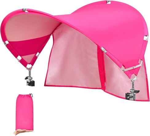 XL Universal Chair Canopy Umbrella, UPF 50+ Foldable Sun Shade Attachment with Adjustable Clamp for Beach, Camping, Sports, Outdoor, Lawn, Tanning, Zero Gravity Chairs, Wagon, Wheelchair, Patented in Kuwait