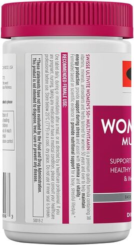 Swisse Daily Multivitamin for Women 50 and Over | 41 Vitamins, Antioxidants and Minerals + Adaptogens | Energy, Stress & Immune Support | Womens 50+ Multivitamins Supplement | 60 Tablets in Kuwait