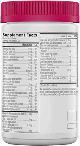 Swisse Daily Multivitamin for Women 50 and Over | 41 Vitamins, Antioxidants and Minerals + Adaptogens | Energy, Stress & Immune Support | Womens 50+ Multivitamins Supplement | 60 Tablets in Kuwait