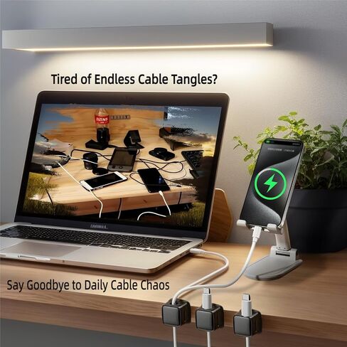12 Pack Cable Management Clips, M-Xeotei 2-in-1, Magnetic and Adhesive,Cable Holder, Multi-Surface Cord Organizer for Metal/Wood/Plastic, Space Saving Switchable Base Works on Desk/Car/Office (Black) in Saudi Arabia