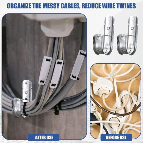 2-Inch 200 Pcs Cable Support, J Hooks Heavy Duty Galvanized Steel Cable Hook Wire Management J Hooks for Attaching Wall Mounting to Vertical Surfaces, Silver in Kuwait