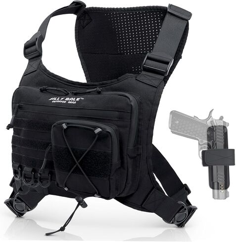 Sports Chest Bag – Lightweight, Outdoor Water-Resistant Adjustable EDC Front Tactical Pack for Hunting, Hiking, Running, Cycling, Travel - Compact & Durable Vest For Men & Women in Saudi Arabia
