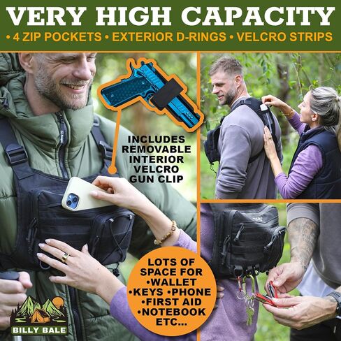 Sports Chest Bag – Lightweight, Outdoor Water-Resistant Adjustable EDC Front Tactical Pack for Hunting, Hiking, Running, Cycling, Travel - Compact & Durable Vest For Men & Women in Saudi Arabia