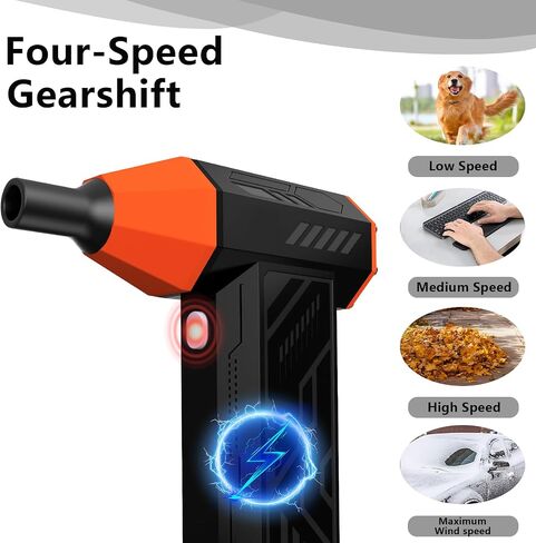 AIR AIR DUSTER-130000RPM DUTER AIR ELECTRY COMPLICENT CONCELING CLEANING CLEANTING ， 4 سرعات توربو مروحة توربو قابلة لإعادة الاستخدام القابلة لإعادة الاستخدام للسيارة وسرير الهواء والهواء في الهواء الطلق والمنزل in Saudi Arabia