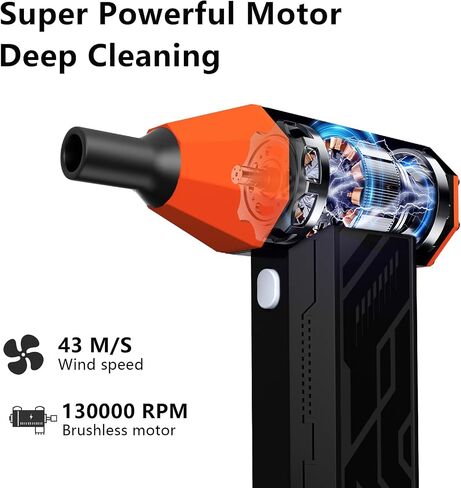 AIR AIR DUSTER-130000RPM DUTER AIR ELECTRY COMPLICENT CONCELING CLEANING CLEANTING ， 4 سرعات توربو مروحة توربو قابلة لإعادة الاستخدام القابلة لإعادة الاستخدام للسيارة وسرير الهواء والهواء في الهواء الطلق والمنزل in Saudi Arabia