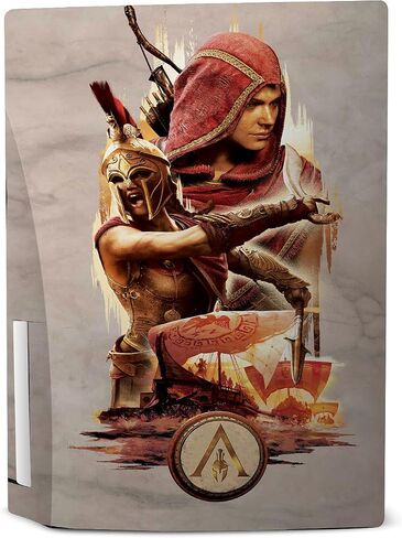 Head Case Designs Officially Licensed Assassin's Creed Alexios With Spear Odyssey Artwork Vinyl Faceplate Sticker Gaming Skin Decal Cover Compatible With Sony PlayStation 5 PS5 Disc Edition Console in Saudi Arabia