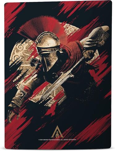 تصميمات القضية الرئيسية مرخصة رسميا Assassin's Creed Alexios مع Spear Odyssey Artsey Artsey Vinyl Faceplate Sticker Gaming Skin Skin Cover متوافقة مع Sony PlayStation 5 PS5 Disc Edition Console in Saudi Arabia