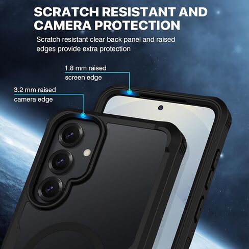 Cenhufo Magnetic لـ Samsung Galaxy S25 Plus ، غطاء هاتف الخصوصية مع واقي شاشة خصوصية زجاجي مضاد مضاد للمضادات الزجاجية ومضاد للكاميرا واقي من الصدمة - أسود مقاوم للصدمات in Kuwait