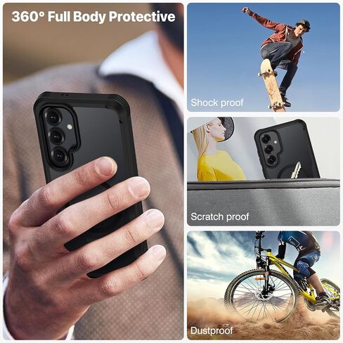Cenhufo Magnetic لـ Samsung Galaxy S25 Plus ، غطاء هاتف الخصوصية مع واقي شاشة خصوصية زجاجي مضاد مضاد للمضادات الزجاجية ومضاد للكاميرا واقي من الصدمة - أسود مقاوم للصدمات in Kuwait