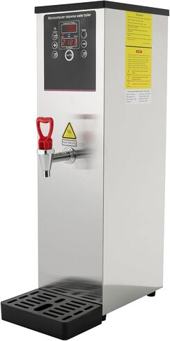 غلاية المياه التجارية 2500W التدفئة الأوتوماتيكية موزع المياه موزع الطاولة غلاية المياه للشاي والمقاهي والمطاعم والمنازل والمكاتب 15L أسود/فضية (أسود) in Kuwait