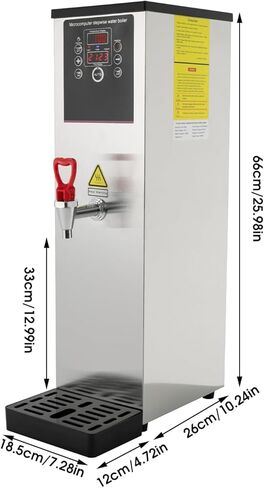 غلاية المياه التجارية 2500W التدفئة الأوتوماتيكية موزع المياه موزع الطاولة غلاية المياه للشاي والمقاهي والمطاعم والمنازل والمكاتب 15L أسود/فضية (أسود) in Kuwait