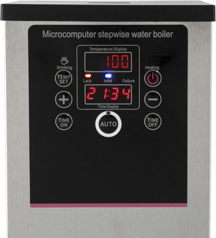 غلاية المياه التجارية 2500W التدفئة الأوتوماتيكية موزع المياه موزع الطاولة غلاية المياه للشاي والمقاهي والمطاعم والمنازل والمكاتب 15L أسود/فضية (أسود) in Kuwait