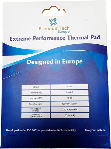 Premiumtech Professional Performance Performance Pad مع الموصلية الحرارية 20W/MK ، مثالية لقياس GPU أو وحدة المعالجة المركزية الراقية ، الحجم XXL 100 × 100 سم (0.5 مم) in Saudi Arabia