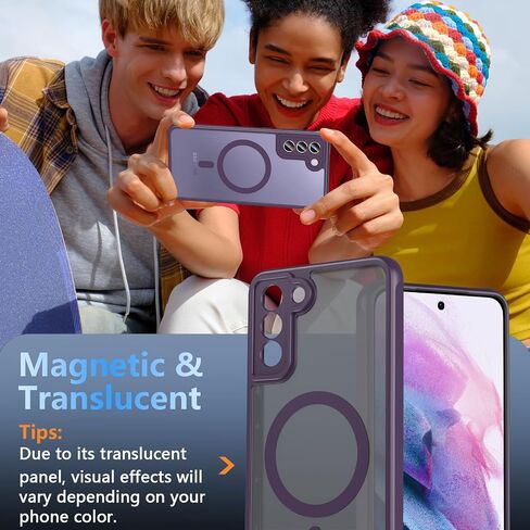 Hensinple for Samsung Galaxy S21 Plus Case with 200% Stronger Magnetic,S21+ Phone case Military-Grade Drop Protection S21 Plus Phone Case 5g Matte Slim for Samsung S21 Plus Case Cover[6.7"]-Purple in Kuwait