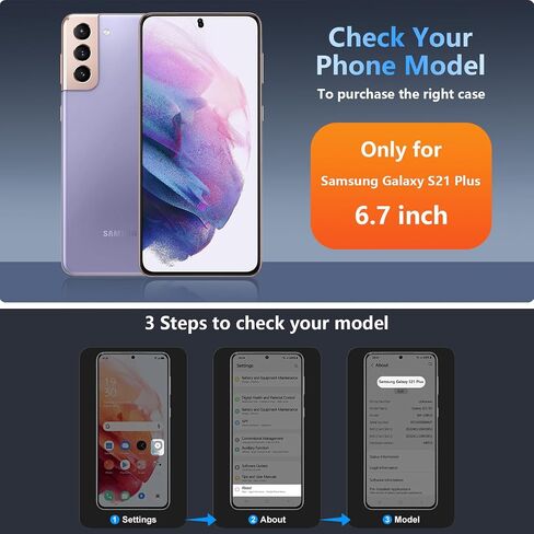 Hensinple for Samsung Galaxy S21 Plus Case with 200% Stronger Magnetic,S21+ Phone case Military-Grade Drop Protection S21 Plus Phone Case 5g Matte Slim for Samsung S21 Plus Case Cover[6.7"]-Purple in Kuwait