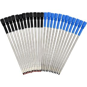 100PCS 3.2 Inch Metal Ballpoint Pen Refills for Diamond Pen Metal Crown Pen Pearl Pen or Crystal Metal Pen Black and Blue Ink Pen Refills (Black50,blue50)