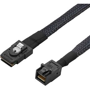 كابل SAS HD خارجي صغير، كابل SFF-8088 إلى SFF-8088، كابل هجين 3G/6Gbps 26Pin مرفق SCSI لأنظمة Raid، DAS، أنظمة التخزين الخارجية والخوادم، 100 أوم، 1 متر (3.3 قدم)، 2 حزمة in Kuwait