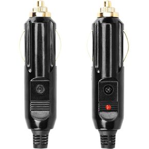 CERRXIAN 2PCS 20A Cigarette Lighter Male Plug,12V/24V Full Copper Aux Socket Plug Cigarette Lighter Plug Replacement With Red LED