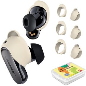 [3 Pairs] Ear Tips Cover for Bose QuietComfort Earbuds II (2022) &Bose QuietComfort Ultra Earbuds (2023), Silicone Sport Ear Hook Cover, Anti-Slip Replacement Eartip Accessories (S,M,L) (Black)