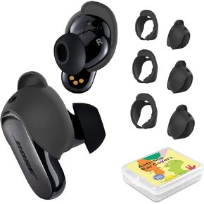 [3 أزواج] غطاء أطراف الأذن لسماعات الأذن Bose QuietComfort II (2022) وسماعات الأذن Bose QuietComfort Ultra (2023)، غطاء خطاف الأذن الرياضي من السيليكون، ملحقات أطراف الأذن البديلة المضادة للانزلاق (S، M، L) (وردي)