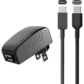 DC 5V 2A AC DC Adapter AC Wall Charger Power Supply USB C Micro USB sync USB Cable for Wireless Lavalier Mic, Lapel Microphone, Streaming Stick, Speaker, Earbud, TV Media Player,Headset