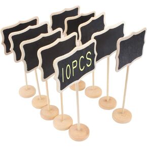 Canitor 10 Pack Mini Chalkboards Signs Chalkboards Labels Rectangle Message Board Labels with Stand, Small Wood Erasable Chalkboards for Buffet, Food, Plants, Weddings, Birthday Parties in Kuwait