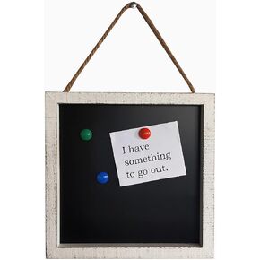 16''x12'' Wood Framed Chalkboard for Wall Home Decorative Chalk Board for Shool,Office,Wedding and Menu. (White, 11''x11'')
