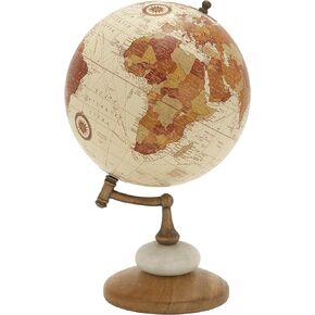 Deco 79 Contemporary Mango Wood Globe Globe, 8" x 8" x 14", Cream