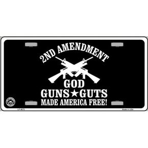 God, Guns, Guts Novelty Vanity License Plate Tag Sign