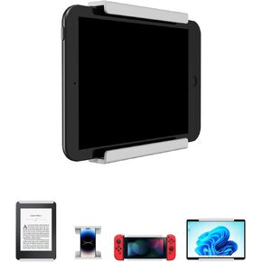 Tablet Wall Mount for ipad Mini/ipad pro/ipad air Wall Mount Tablet Holder for Samsung/Kindle/E-Reader Wall Phone Holder for iPhone Fixed by Adhesive or Screw (Black)