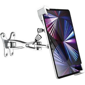 Anti Theft Wall Tablet Mount, Lockable Tablet Wall Holder with Lock and Key [Adjustable Metal Arm] Business Display Stand for iPad, Galaxy Tab, Lenovo, Amazon Fire, More 7-11" Tablets