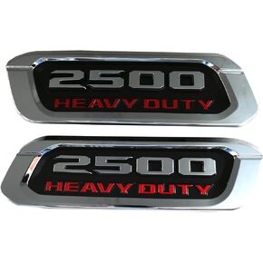 2pack New 2500 Heavy Duty Emblems Left Right Side 3D Badges Black Hood Replacement for 2500 (Red)