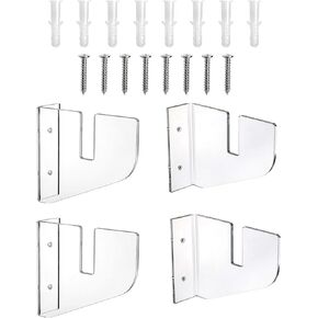 Frcctre 4 Pack Skateboard Wall Mount, Acrylic Skateboard Display Racks Stand Skateboard Storage Hanger Skateboard Wall Mount Bracket Fits Skateboard, Longboard, Snowboards, Water Skis