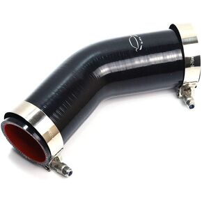 High Performance 4-Ply Reinforced 2.5"-3" ID 45 Degree Elbow Reducer Coupler Silicone Hose With T Bolt Clamp for Turbo/Intercooler/Piping (2.5"-3" Blue)
