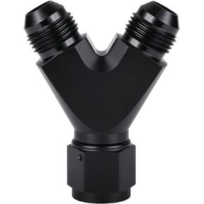 4AN Female to Dual 4AN 4AN Male Y Block Fitting Splitter Adapter Union Aluminum Black