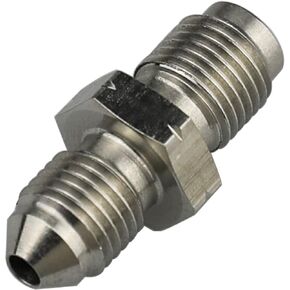 Straight Stainless Steel Male Flare -3 AN AN3 to M10 x 1.0 Metric Inverted Thread Pipe Brake Line Fitting Adapter