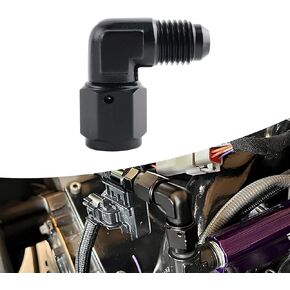 10AN Female to AN10 Male Flare 90 Degree Swivel Fitting Adapter Aluminium（Black）