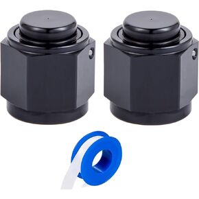 10AN Female Flare Cap Block off Fitting Plug Nut Adapter Aluminum Black 2PCS