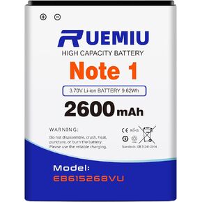 بطارية بديلة لهاتف Samsung Galaxy Note 1 GT-N7000 i9220 N7005 i9228 i889 i717 T879، بطارية 2600 مللي أمبير 2024 جديدة عالية السعة، EB615268VU in Kuwait