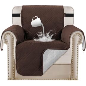 Turquoize 100% Waterproof Chair Covers for Living Room Couch Cover for Pets Chair Protector Sofa Cover for Dogs Non-Slip Sofa Protector Furniture Cover for Dogs, Kids, Cats (Chair, Beige)