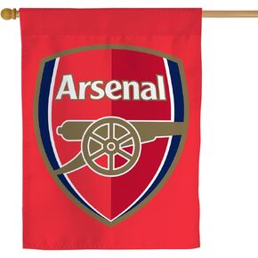 Arsenal FC Flag Double Sided 3-Ply Football Soccer Gunners Premier League Flags Banners 100% Polyester Indoor Outdoor (House Flag A)