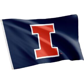 Desert Cactus University of Illinois Flag Fighting Illini U of I Flags Banners 100% Polyester Indoor Outdoor 3x5 (Style C)