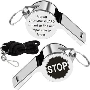 KEYCHIN Crossing Guard Whistle With Lanyard A Great Crossing Guard is Hard to Find and Impossible to Forget Whistles School Guard Gift
