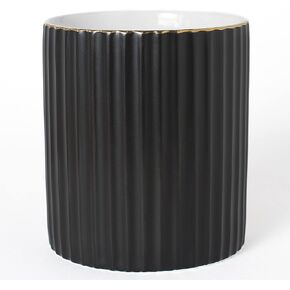 Pen Holder for Desk, Ceramic Pencil Cup Office Desk Organizer, Makeup Brush Holder, Black