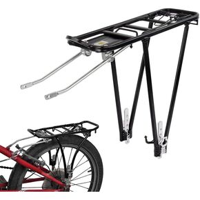 Bike Cargo Rack Universal Adjustable Bicycle Rear Luggage Touring Carrier Racks 55lbs Capacity Quick Release Mountain Road Pannier for 26''-29'' Frames, Black