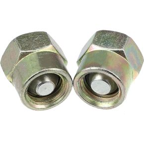 X AUTOHAUX 2pcs 12mm Diesel Common Rail Fuel Injector Cap Block Off Tool Replacement for Ford for Powerstroke 6.4L Engines M12x1.5 Fuel Injector Cap Block Off Tool Brassy